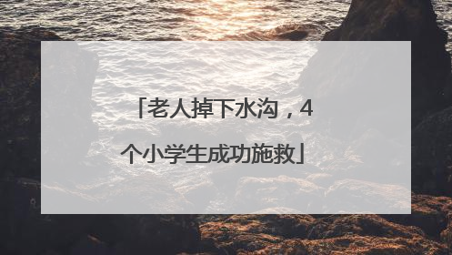 老人掉下水沟，4个小学生成功施救