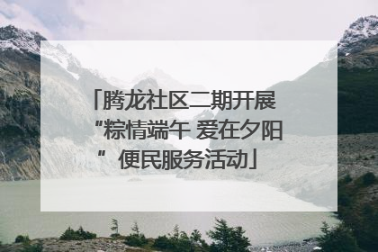 腾龙社区二期开展 “粽情端午 爱在夕阳”便民服务活动