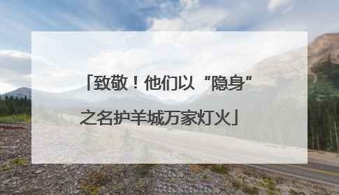 致敬！他们以“隐身”之名护羊城万家灯火