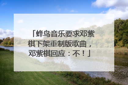 蜂鸟音乐要求邓紫棋下架重制版歌曲，邓紫棋回应：不！