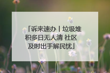 诉来速办丨垃圾堆积多日无人清 社区及时出手解民忧
