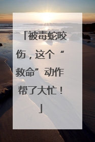 被毒蛇咬伤，这个“救命”动作帮了大忙！
