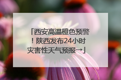 西安高温橙色预警！陕西发布24小时灾害性天气预报→