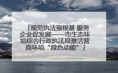 规范执法强根基 服务企业促发展——市生态环境综合行政执法局激活营商环境“绿色动能”