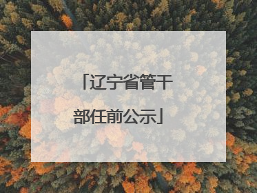 辽宁省管干部任前公示