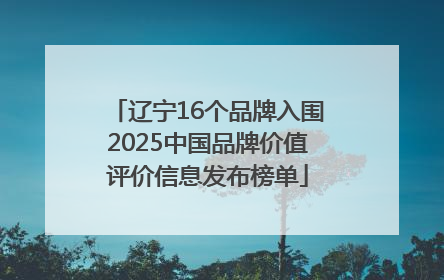 辽宁16个品牌入围2025中国品牌价值评价信息发布榜单