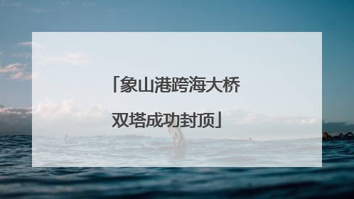象山港跨海大桥双塔成功封顶