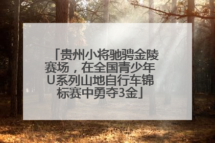 贵州小将驰骋金陵赛场，在全国青少年U系列山地自行车锦标赛中勇夺3金