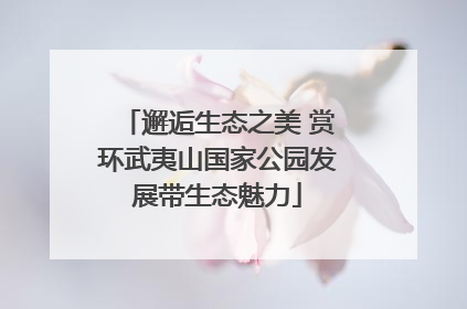 邂逅生态之美 赏环武夷山国家公园发展带生态魅力