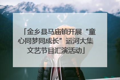 金乡县马庙镇开展“童心同梦同成长”运河大集文艺节目汇演活动