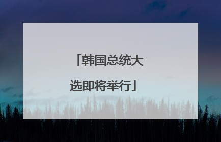 韩国总统大选即将举行