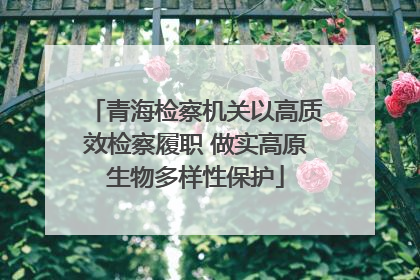 青海检察机关以高质效检察履职 做实高原生物多样性保护