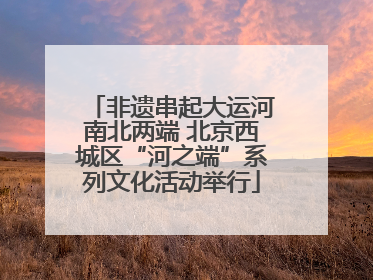 非遗串起大运河南北两端 北京西城区“河之端”系列文化活动举行