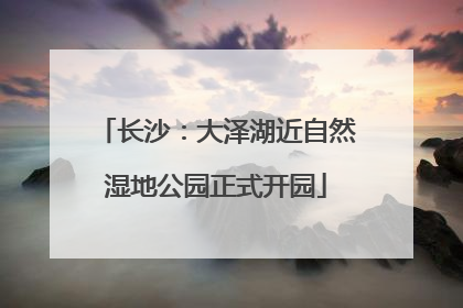 长沙：大泽湖近自然湿地公园正式开园