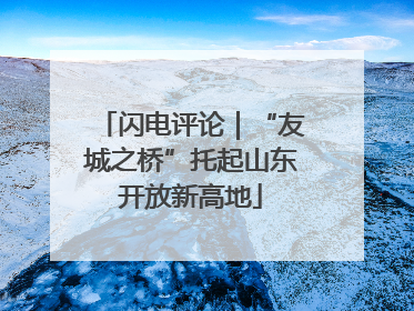 闪电评论｜“友城之桥”托起山东开放新高地