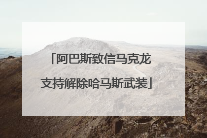 阿巴斯致信马克龙 支持解除哈马斯武装
