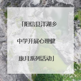 阳信县洋湖乡中学开展心理健康月系列活动