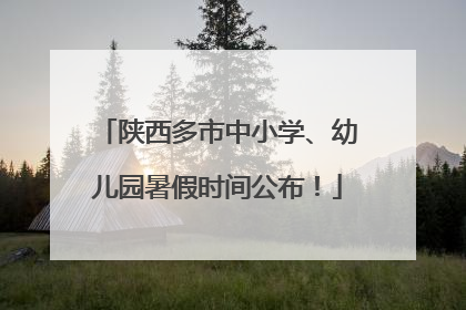 陕西多市中小学、幼儿园暑假时间公布！