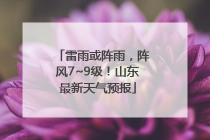 雷雨或阵雨，阵风7~9级！山东最新天气预报