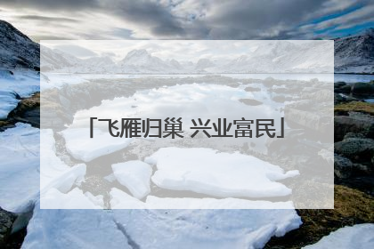 飞雁归巢 兴业富民