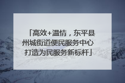 高效+温情，东平县州城街道便民服务中心打造为民服务新标杆