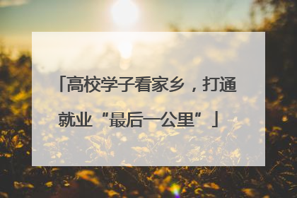高校学子看家乡，打通就业“最后一公里”