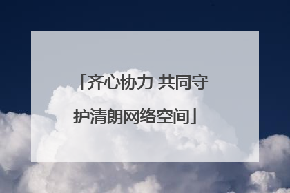 齐心协力 共同守护清朗网络空间