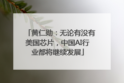 黄仁勋：无论有没有美国芯片，中国AI行业都将继续发展