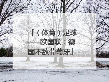（体育）足球——欧国联：德国不敌葡萄牙