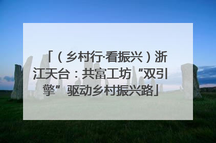（乡村行·看振兴）浙江天台：共富工坊“双引擎”驱动乡村振兴路