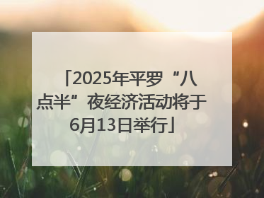2025年平罗“八点半”夜经济活动将于6月13日举行