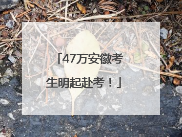 47万安徽考生明起赴考！