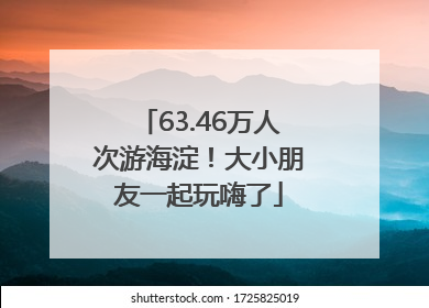 63.46万人次游海淀！大小朋友一起玩嗨了