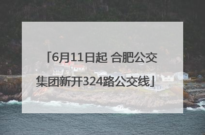 6月11日起 合肥公交集团新开324路公交线